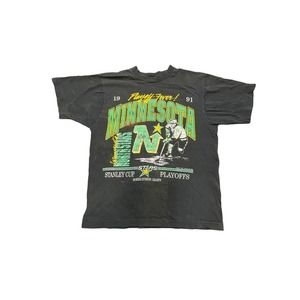 Vintage Minnesota North Star 1991 Stanley Cup Playoff Fever Tshirt - Authentic